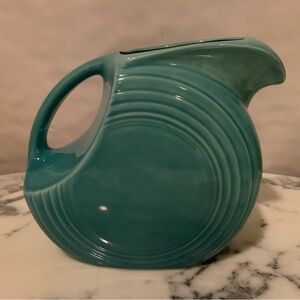 Vintage Style Fiestaware Turquoise Large Disc Pitcher 67oz Art Deco
